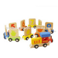 Rabais promotionnels Nombre Train taille 28 * 42 * 4cm OEM mini trains en bois pour enfants EZ5131